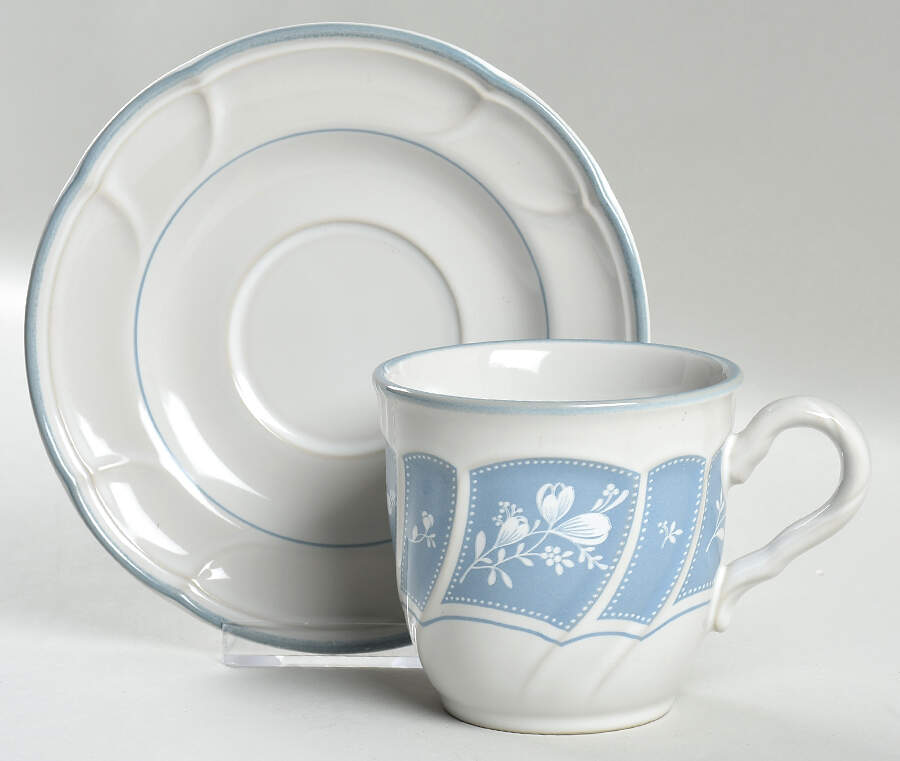 Victory Blue Flat Cup & Saucer Set by Noritake-1
