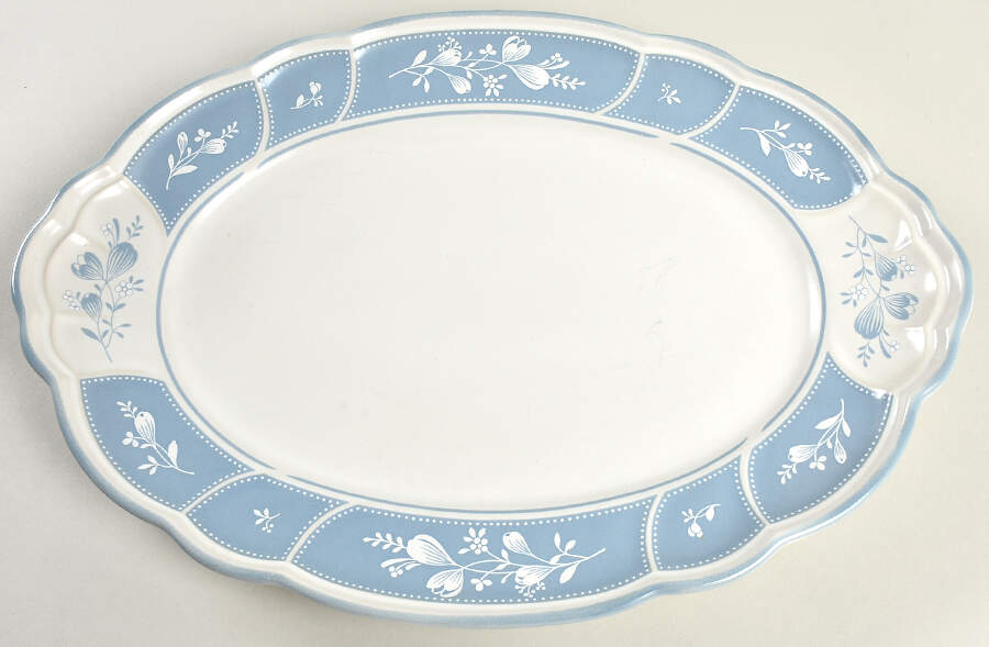 Victory Blue 14" Oval Serving Platter by Noritake-1