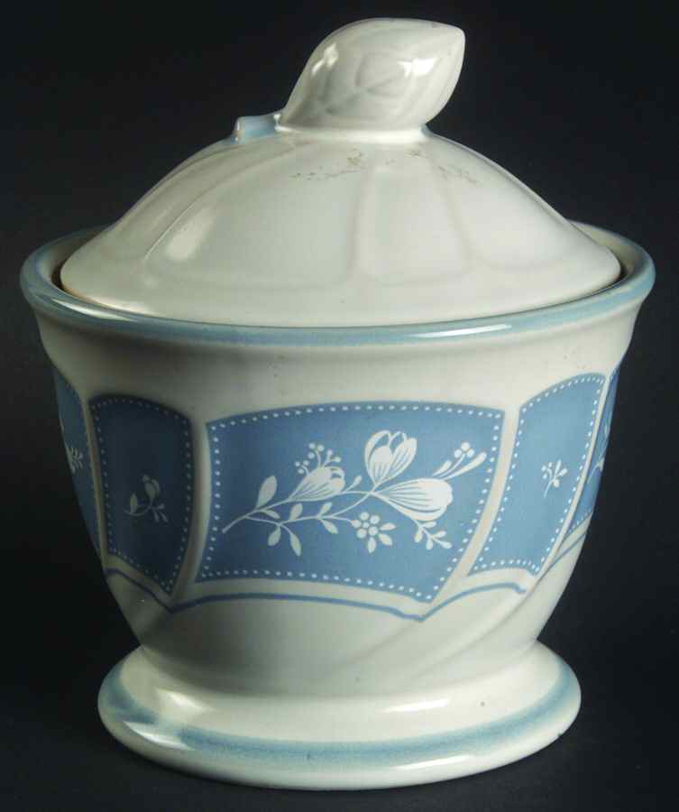 Victory Blue Sugar Bowl & Lid by Noritake-1