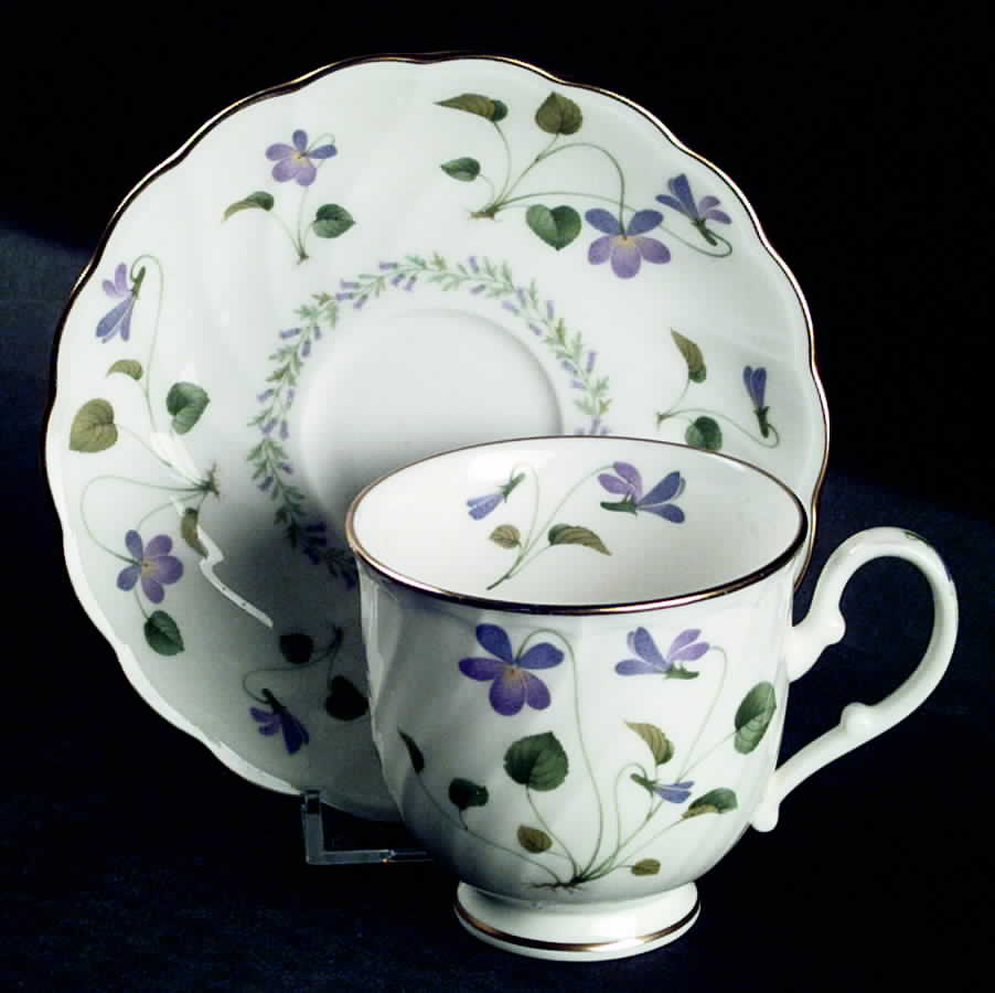 Violet Dream Footed Cup & Saucer Set by Noritake-1