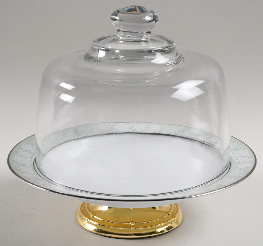 Vienne 6 1/2"-7 1/2" Footed Cheese Plate w/ Glass Dome HC by Noritake-1
