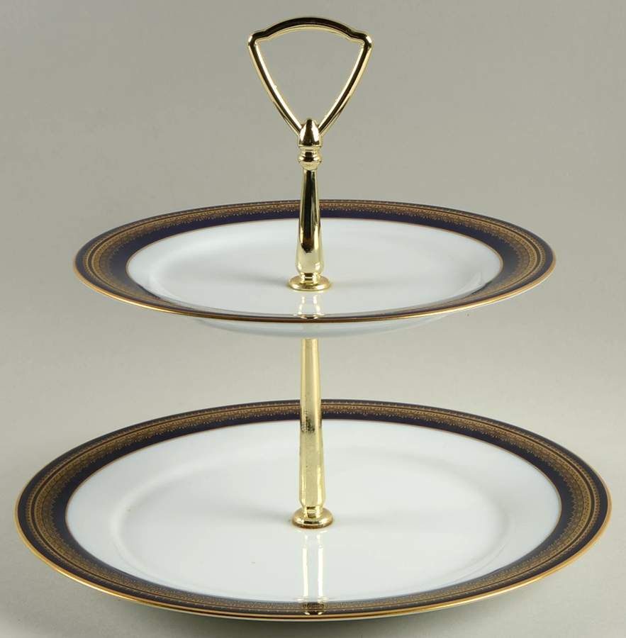 Vienna 2 Tiered Serving Tray (Dinner & Salad Plate) by Noritake-1