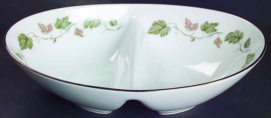 Vineyard 10" Oval Divided Vegetable Bowl by Noritake-1