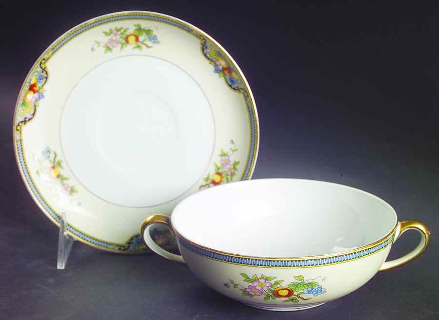 Vintonia Flat Cream Soup Bowl & Saucer Set by Noritake-1