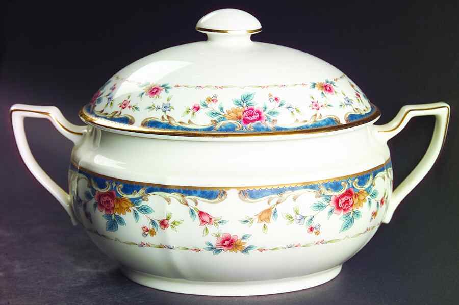 Vintage Rose Oval Covered Vegetable by Noritake-1