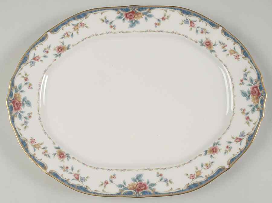 Vintage Rose 14" Oval Serving Platter by Noritake-1