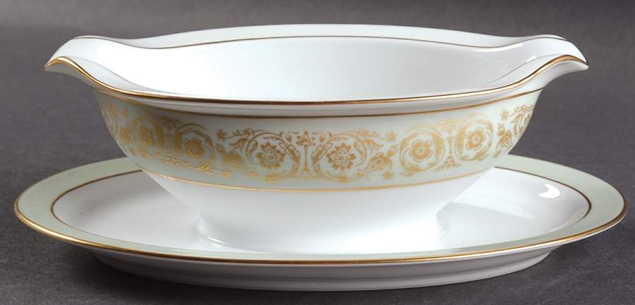 Viscount Gravy Boat with Attached Underplate by Noritake-1
