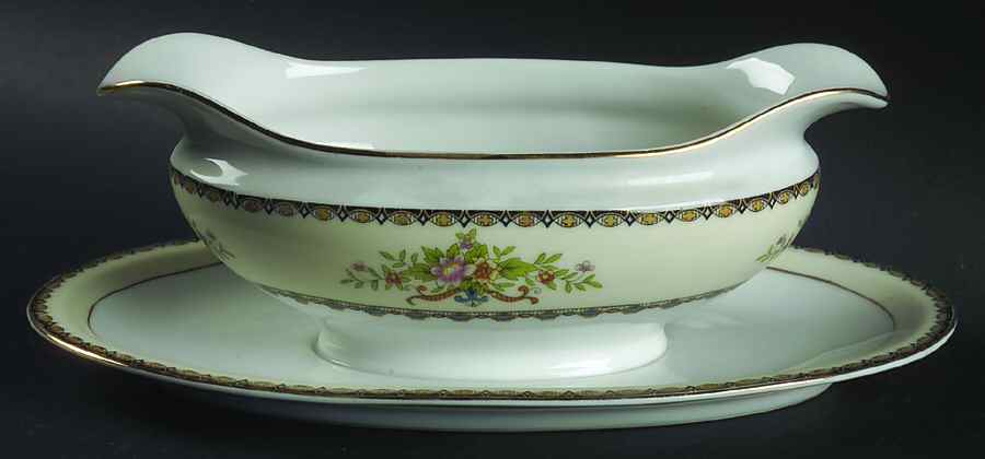 Visalia Gravy Boat with Attached Underplate by Noritake-1