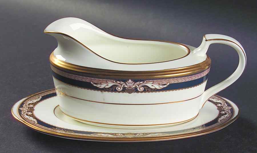Voltaire Gravy Boat & Underplate (Relish/Butter) by Noritake-1