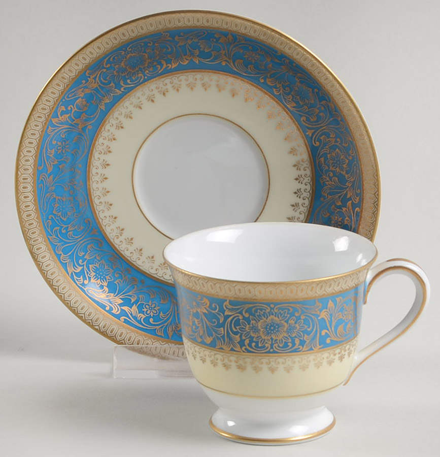 Vornay Blue Footed Demitasse Cup & Saucer Set by Noritake-1
