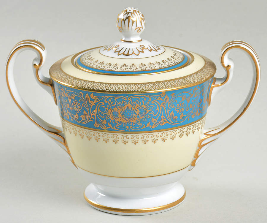 Vornay Blue Mini Sugar Bowl & Lid by Noritake-1
