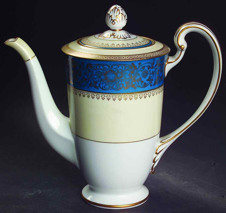 Vornay Blue Mini Coffee Pot & Lid by Noritake-1