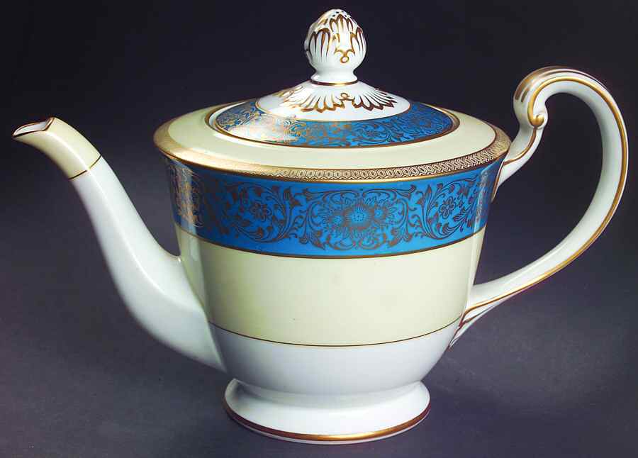 Vornay Blue Teapot & Lid by Noritake-1