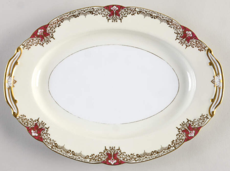 Vornay Red 11" Oval Serving Platter by Noritake-1