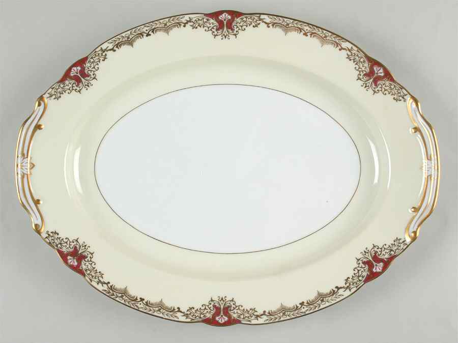 Vornay Red 13" Oval Serving Platter by Noritake-1