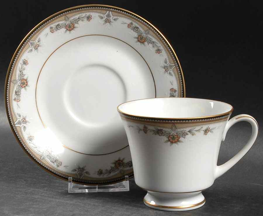 Walnut Hill Footed Cup & Saucer Set by Noritake-1