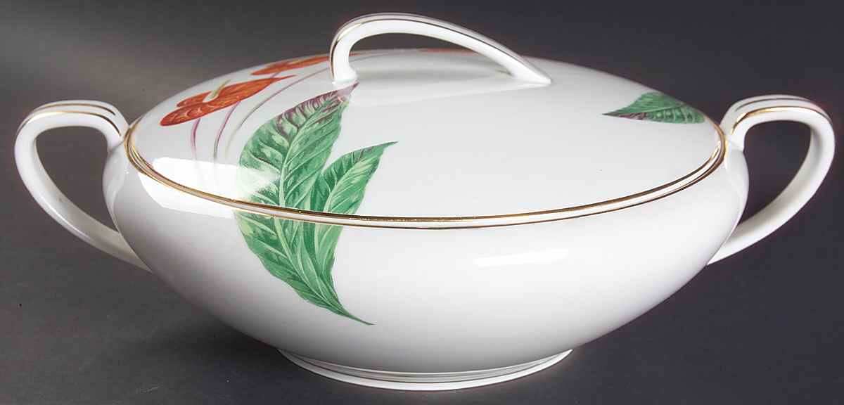 Waikiki (Gold Trim) Round Covered Vegetable by Noritake-1