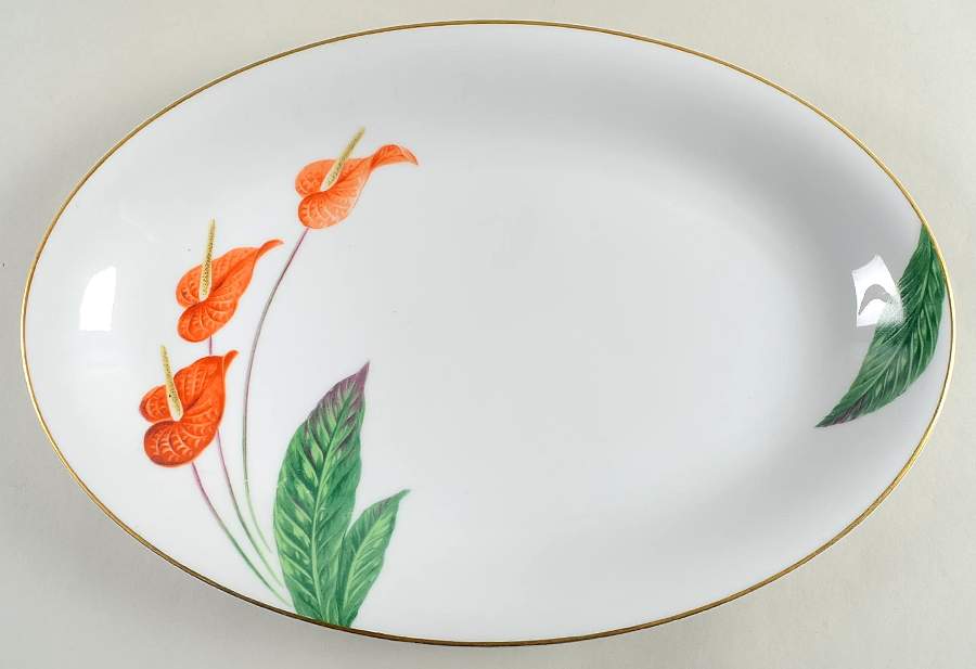 Waikiki (Gold Trim) 14" Oval Serving Platter by Noritake-1