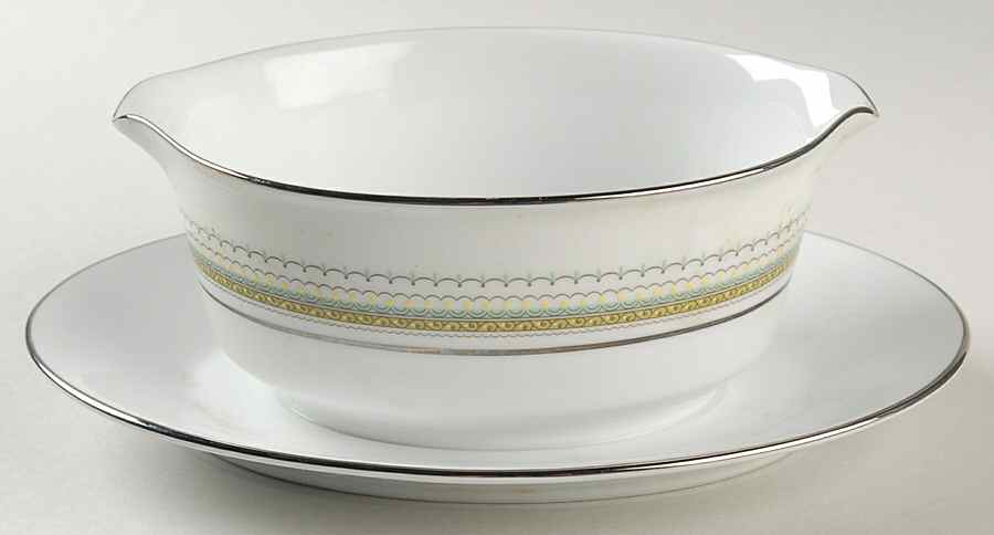 Waltz Gravy Boat with Attached Underplate by Noritake-1