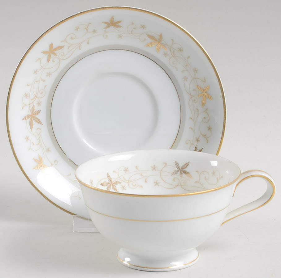 Warwick Footed Cup & Saucer Set by Noritake-1