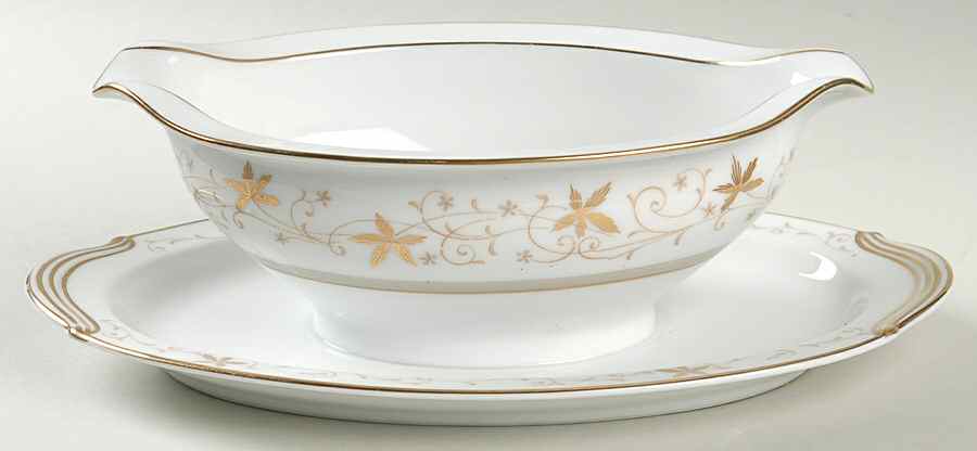 Warwick Gravy Boat with Attached Underplate by Noritake-1