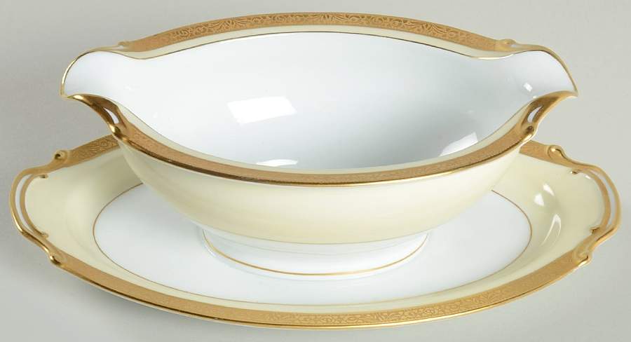 Warwick Gravy Boat with Attached Underplate by Noritake-1