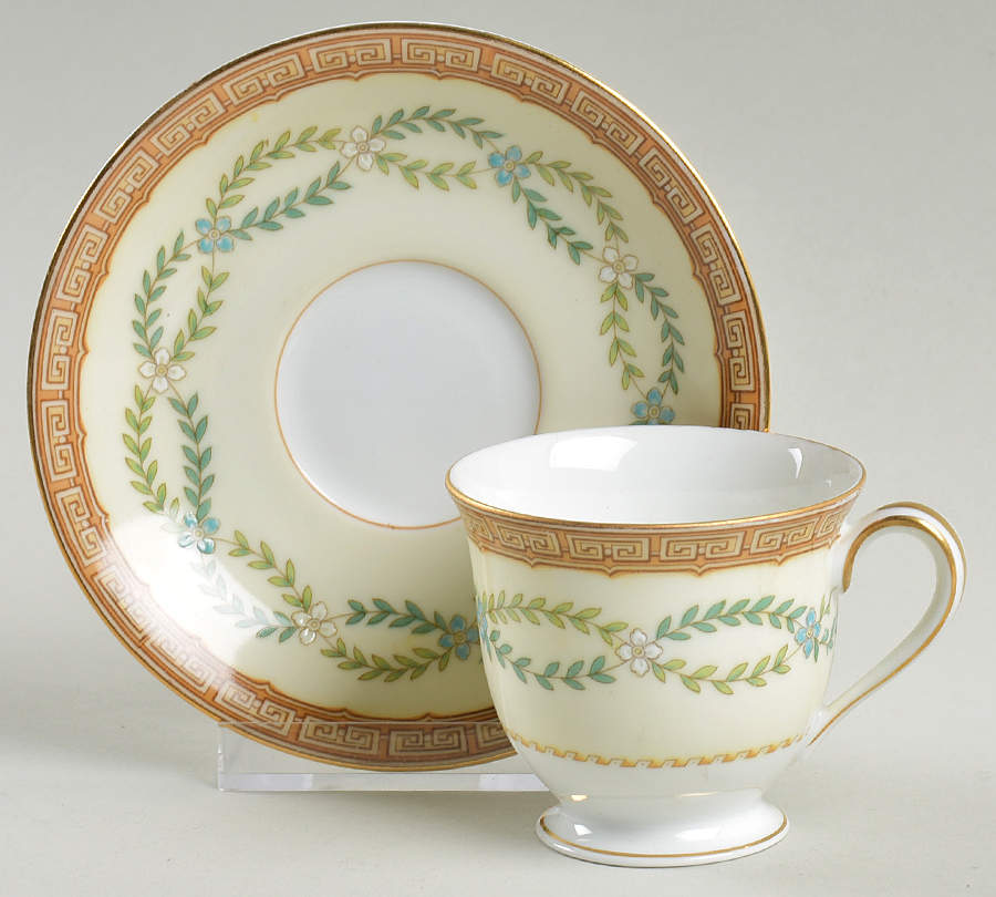 Watteau Footed Demitasse Cup & Saucer Set by Noritake-1