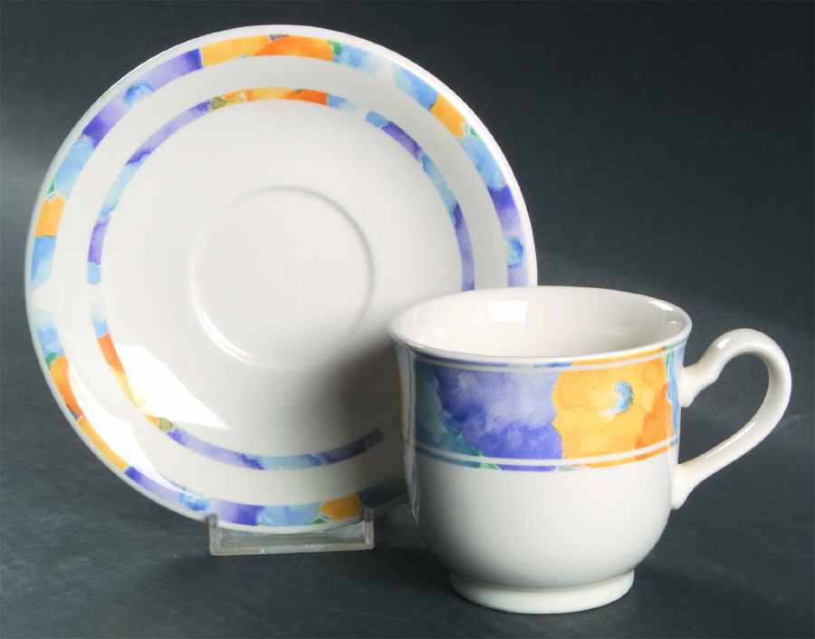 Watervale Footed Cup & Saucer Set by Noritake-1