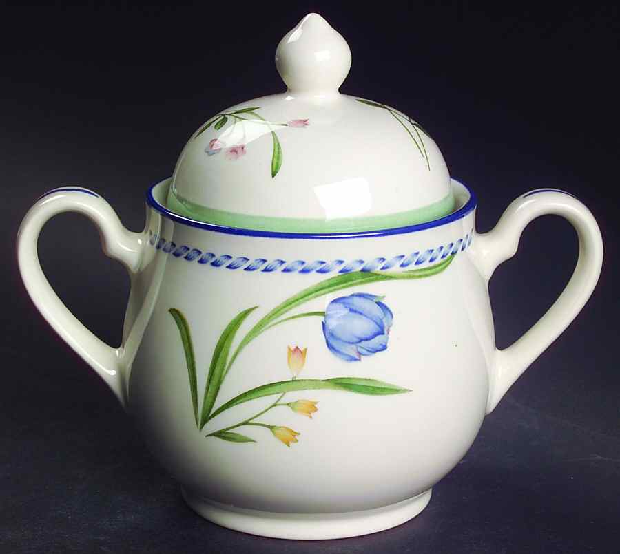Watergreen Sugar Bowl & Lid by Noritake-1