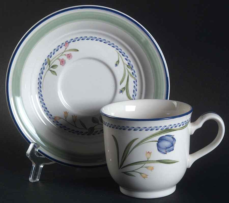 Watergreen Footed Cup & Saucer Set by Noritake-1