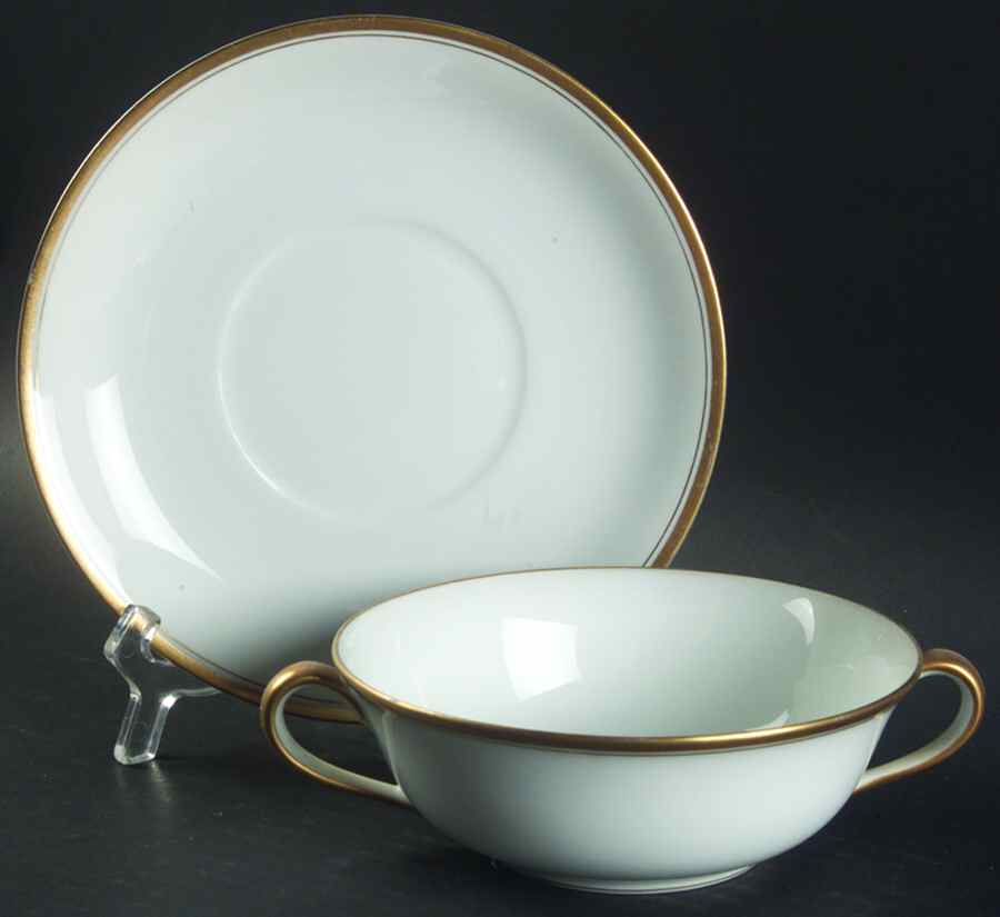 Waverly Footed Cream Soup Bowl & Saucer Set by Noritake-1