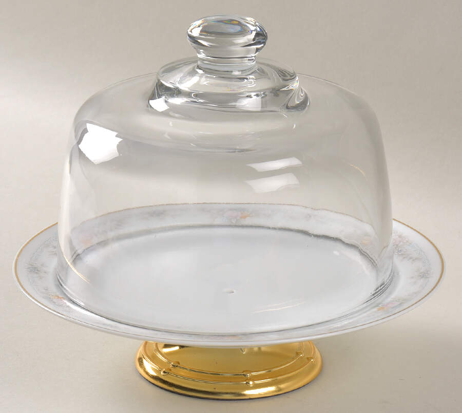 Waynesboro 6 1/2"-7 1/2" Footed Cheese Plate w/ Glass Dome HC by Noritake-1