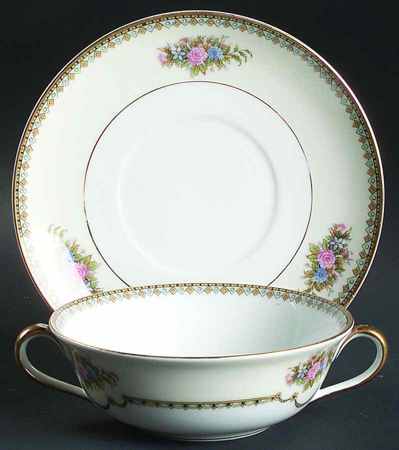 Wellsdale Flat Cream Soup Bowl & Saucer Set by Noritake-1