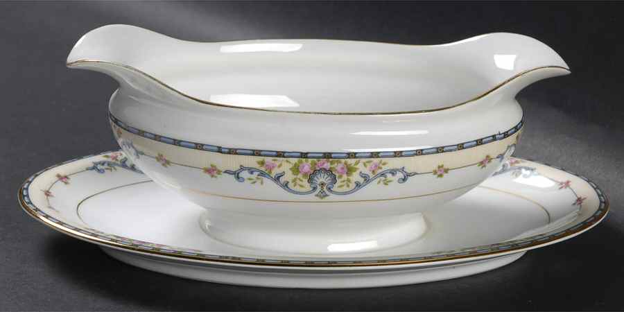 Wellesley Gravy Boat with Attached Underplate by Noritake-1