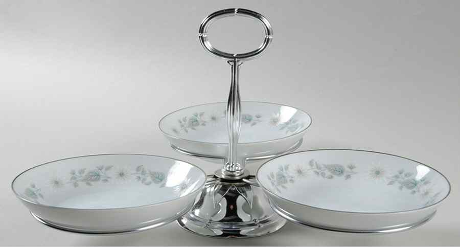 Wellesley 7" x 12" 3-Part Relish & Metal Stand (FR) HC by Noritake-1
