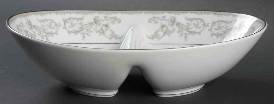 Westbrook 10" Oval Divided Vegetable Bowl by Noritake-1