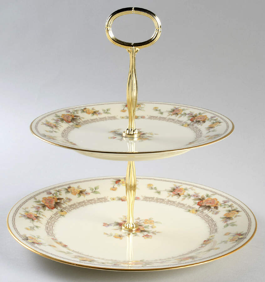 Westport Yellow 6 5/8"-10"  2 Tiered Serving Tray (Dp, Sp) HC by Noritake-1