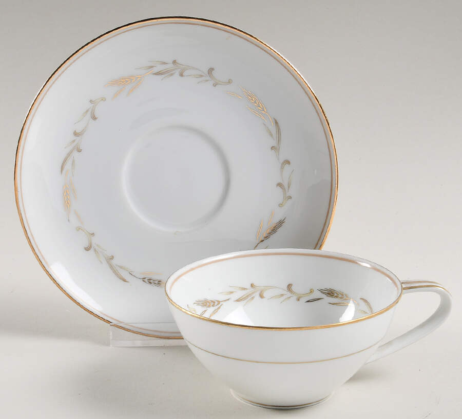Wheatring Flat Cup & Saucer Set by Noritake-1