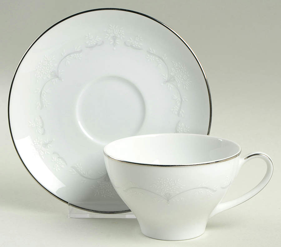 Whitebrook Flat Cup & Saucer Set by Noritake-1