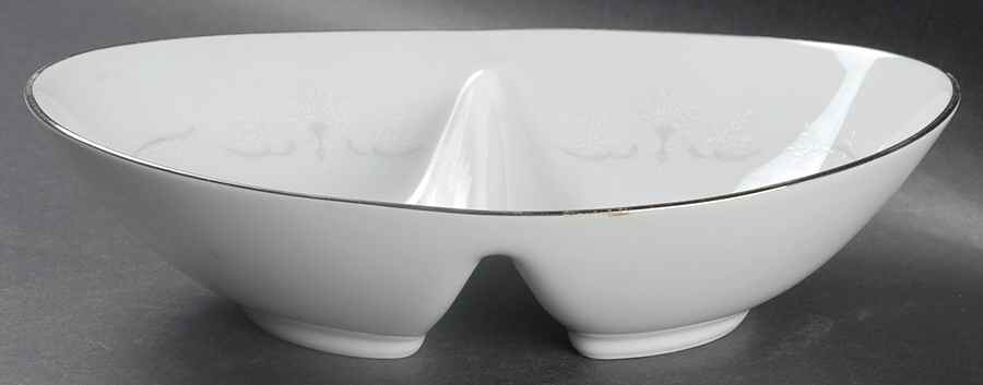 Whitebrook 10" Oval Divided Vegetable Bowl by Noritake-1