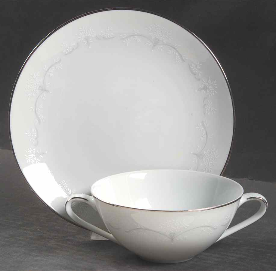 Whitebrook Flat Cream Soup Bowl & Saucer Set by Noritake-1