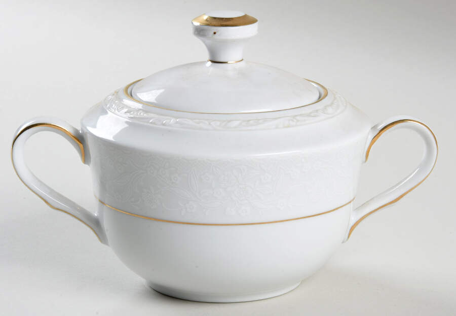 Whitecliff Sugar Bowl & Lid by Noritake-1