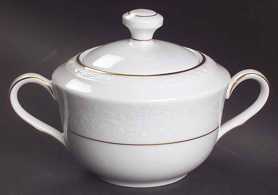 Whitecliff Sugar Bowl & Lid by Noritake-1