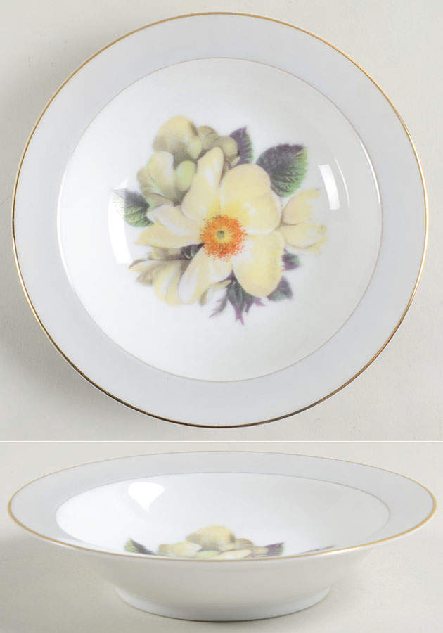 Whiterose Rim Fruit/Dessert (Sauce) Bowl by Noritake-1
