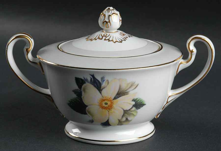 Whiterose Sugar Bowl & Lid by Noritake-1