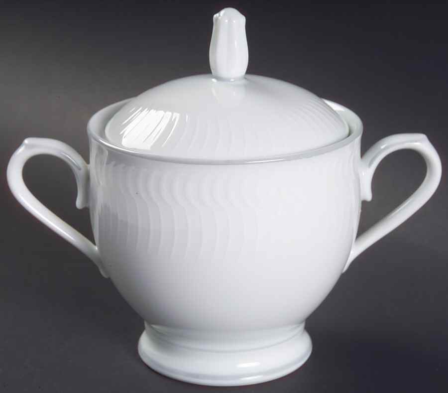 Whiteview Sugar Bowl & Lid by Noritake-1