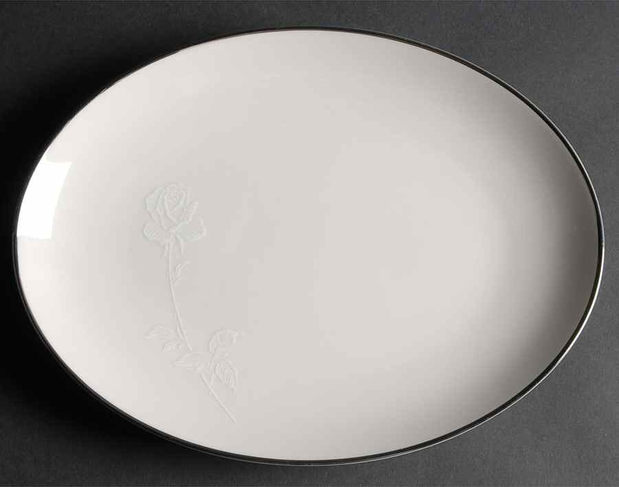 White Knight 12" Oval Serving Platter by Noritake-1