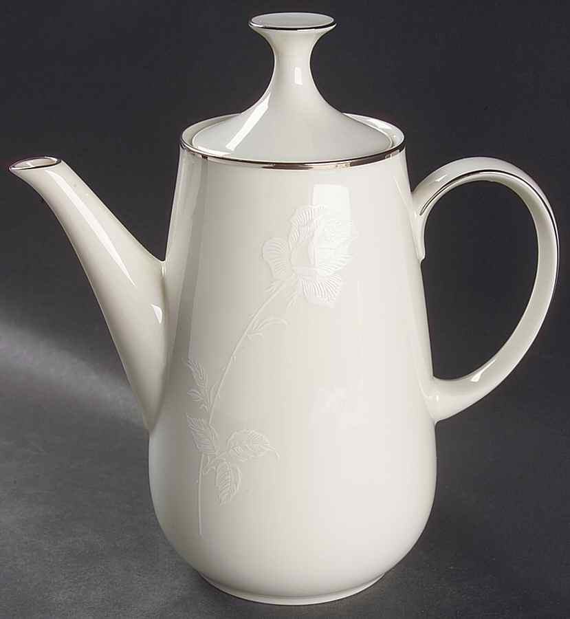 White Knight Coffee Pot & Lid by Noritake-1