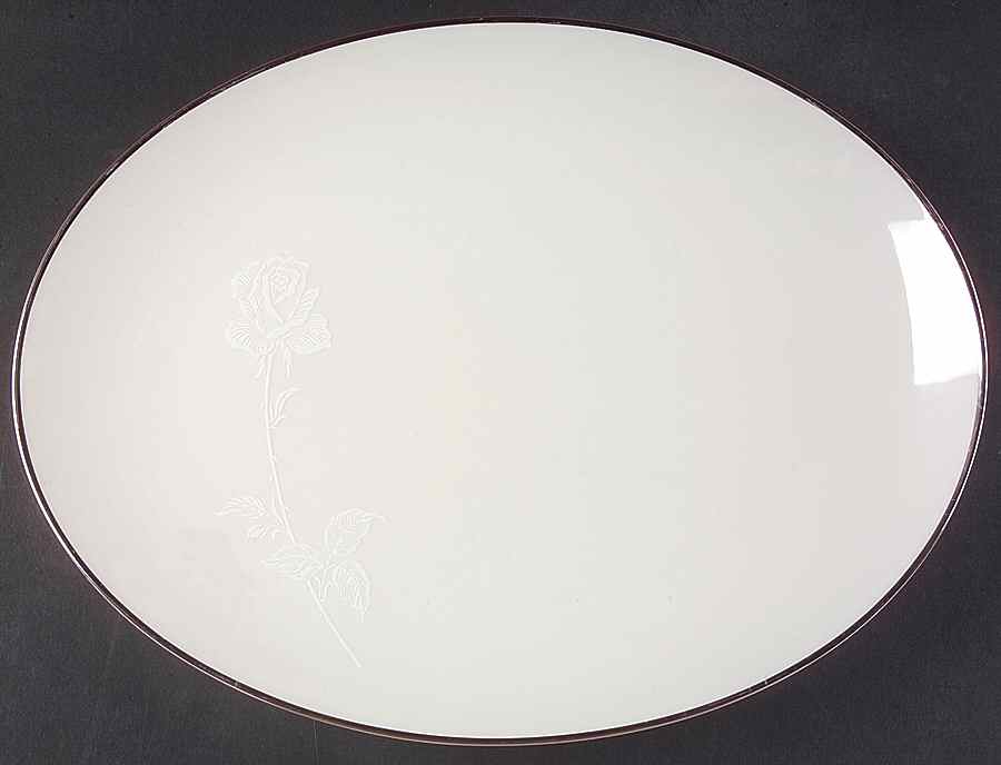 White Knight 15" Oval Serving Platter by Noritake-1