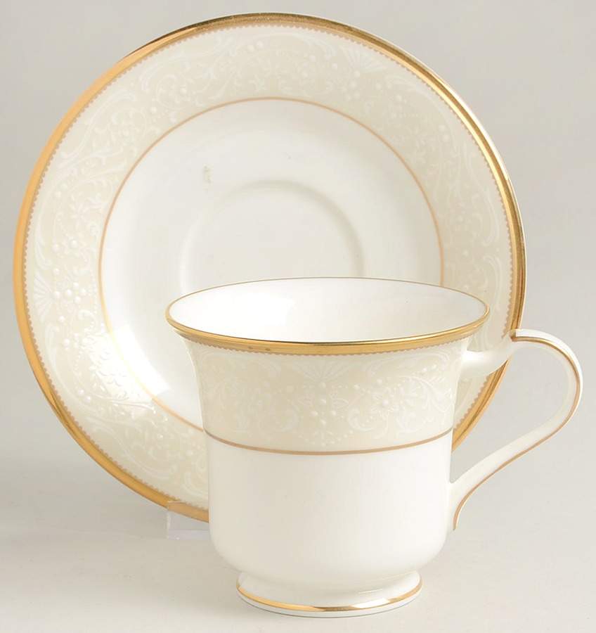White Palace Footed Cup & Saucer Set by Noritake-1
